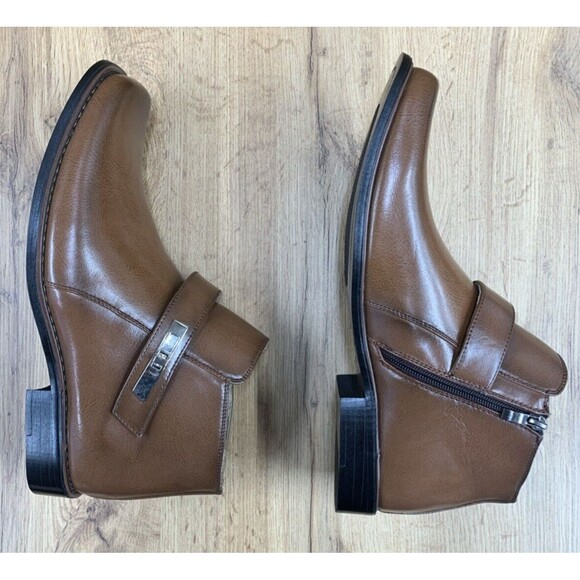 Majestic Collection Leather Zipper Ankle Boots Shoes Mens Size 9.5 Brown 38901 main image 9